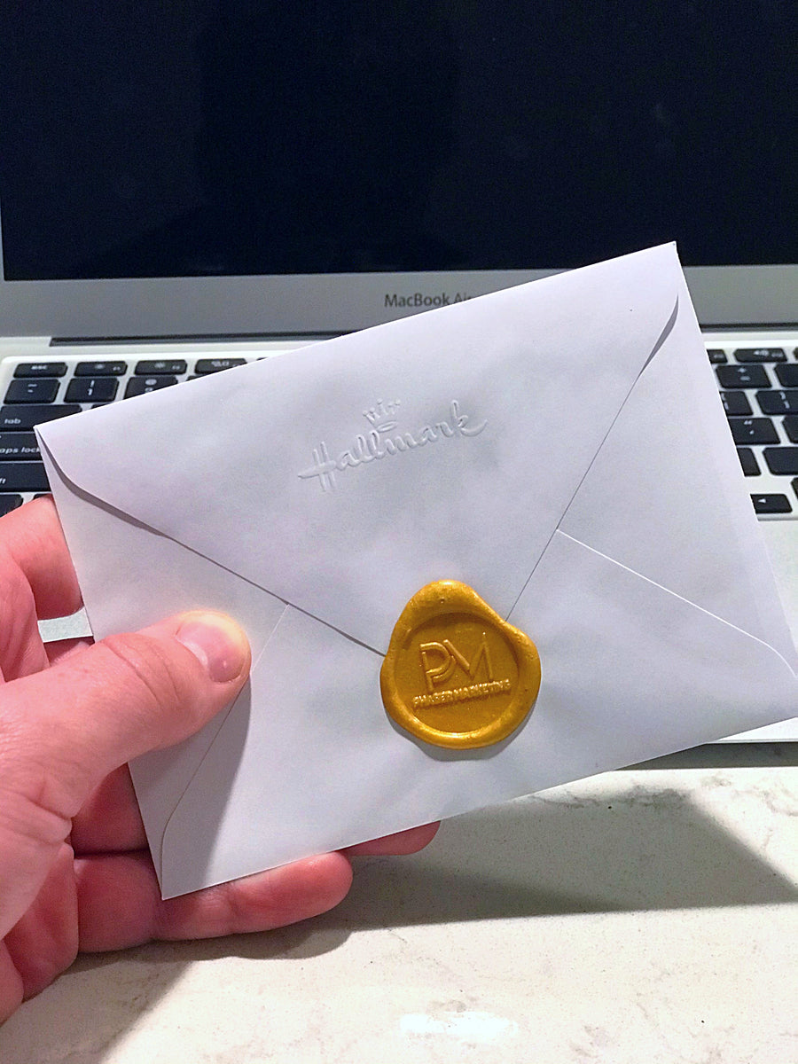 A wax sealed Phaser Marketing Thank you note - Every Order comes with a handwritten thank you note written by Luke Eggebraaten