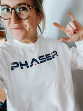Load image into Gallery viewer, Katie Ford Wearing her White Phaser Space Crew from Phaser Marketing