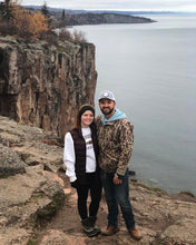 Load image into Gallery viewer, Matt and Bri pose for a picture near Duluth! Matt is wearing our 3rd Edition Patch Hat
